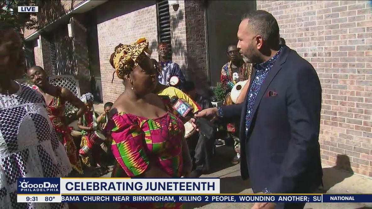Universal African Dance and Drum Ensemble performing at Juneteenth events through the Delaware Valley